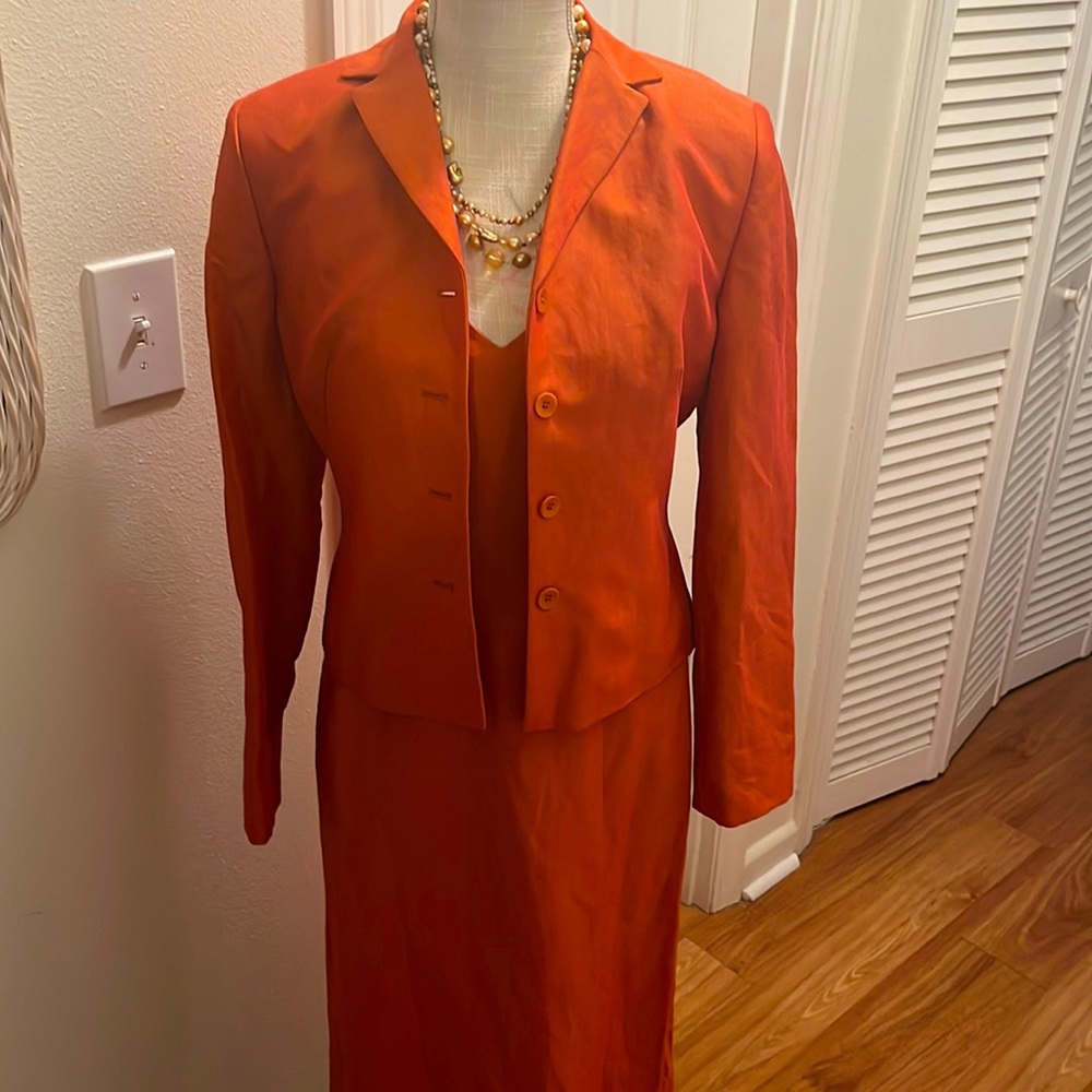 Ann Taylor linen blend dress and jacket suit